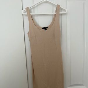 Forever 21 Beige Bodycon Tight Midi Dress